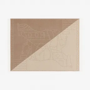 爱马仕/Hermes 米色 Double Horse Constellation毛毯 H103117M_01