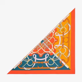 爱马仕/Hermes 红色 “金质马刺”大三角巾 H571599S_01