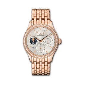 积家/Jaeger LeCoultre Master 大师系列 18k玫瑰金镶钻，~72颗~0.82 克拉 手动机械机芯 男表 