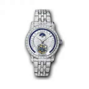 积家/Jaeger LeCoultre Master 大师系列 18k白金镶钻，~576颗~52.3 克拉；蓝宝石44颗 自动机