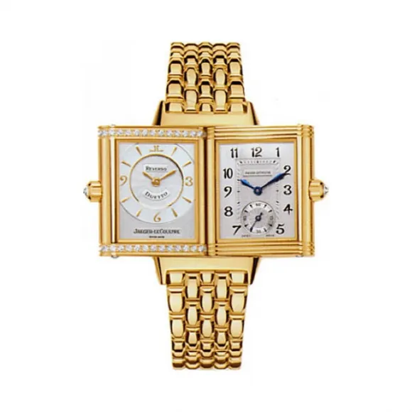 积家/Jaeger LeCoultre Reverso 翻转腕表系列  18k黄金镶钻 手动机械机芯 男表 Q2561120
