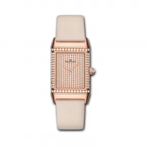 积家/Jaeger LeCoultre Reverso 翻转腕表系列  18k玫瑰金镶钻，~437颗~1.8 克拉 手动机械机芯