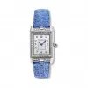 积家/Jaeger LeCoultre Reverso 翻转腕表系列  18k白金镶钻，镶嵌2颗蓝宝石 石英机芯 女表 Q262