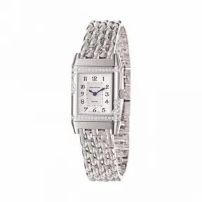 积家/Jaeger LeCoultre Reverso 翻转腕表系列  18k白金镶钻 石英机芯 女表 Q2653102
