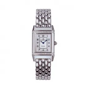 积家/Jaeger LeCoultre Reverso 翻转腕表系列  精钢镶钻，镶钻64颗，重0.45克拉 石英机芯 女表 Q