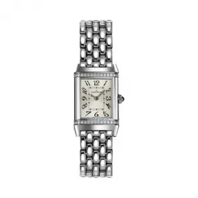 积家/Jaeger LeCoultre Reverso 翻转腕表系列  精钢镶钻，~28颗~0.33克拉 石英机芯 女表 Q26