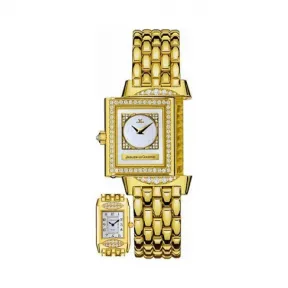 积家/Jaeger LeCoultre Reverso 翻转腕表系列  18k黄金镶钻，镶钻81颗，重0.88克拉 手动机械机芯
