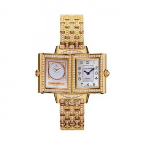 积家/Jaeger LeCoultre Reverso 翻转腕表系列  18k黄金镶钻 手动机械机芯 女表 Q2661313
