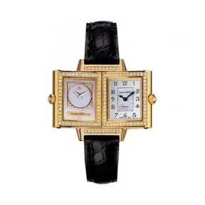 积家/Jaeger LeCoultre Reverso 翻转腕表系列  18k黄金镶钻 手动机械机芯 女表 Q2661401