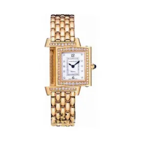 积家/Jaeger LeCoultre Reverso 翻转腕表系列  18k黄金镶钻，镶钻116颗，重1.23克拉 手动机械机