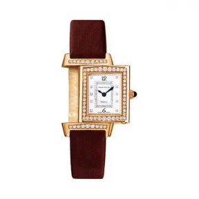 积家/Jaeger LeCoultre Reverso 翻转腕表系列  18k黄金镶钻，镶钻116颗，重1.23克拉 手动机械机