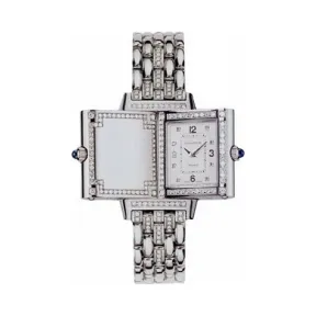 积家/Jaeger LeCoultre Reverso 翻转腕表系列  18k白金镶钻 手动机械机芯 女表 Q2673220