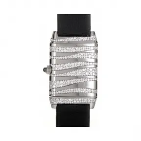 积家/Jaeger LeCoultre Reverso 翻转腕表系列  18k白金镶钻，镶钻81颗，重0.88克拉 手动机械机芯