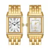 积家/Jaeger LeCoultre Reverso 翻转腕表系列  18k黄金镶钻 手动机械机芯 男表 Q2691120