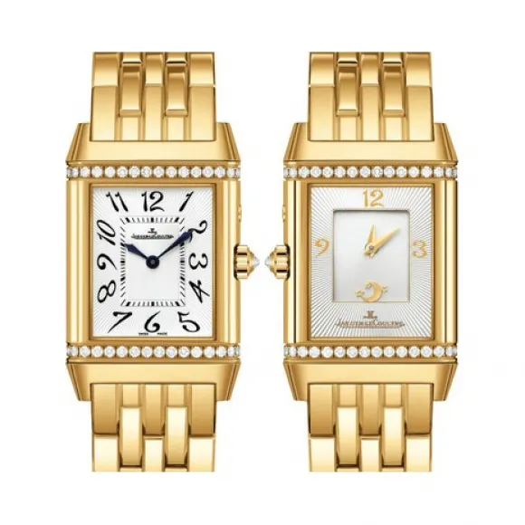 积家/Jaeger LeCoultre Reverso 翻转腕表系列  18k黄金镶钻 手动机械机芯 男表 Q2691120