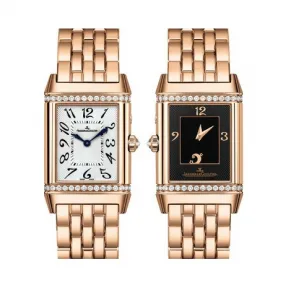 积家/Jaeger LeCoultre Reverso 翻转腕表系列  18k玫瑰金镶钻 手动机械机芯 男表 Q2692120