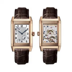 积家/Jaeger LeCoultre Reverso 翻转腕表系列  18k玫瑰金 手动机械机芯 男表 Q3002401