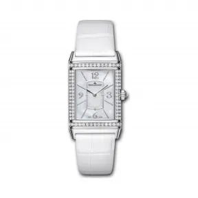 积家/Jaeger LeCoultre Reverso 翻转腕表系列  18K白金镶钻，~93颗~1.02 克拉 手动机械机芯 