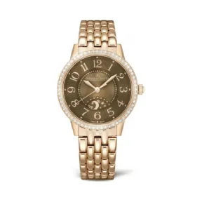 积家/Jaeger LeCoultre Rendez-Vous 约会系列 18k玫瑰金镶钻，共镶嵌60颗钻石 自动机械机芯 女表