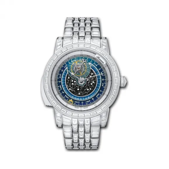 积家/Jaeger LeCoultre Master 大师系列 18k白金镶钻，蓝宝石： ~64颗；钻石： ~524颗~50.9