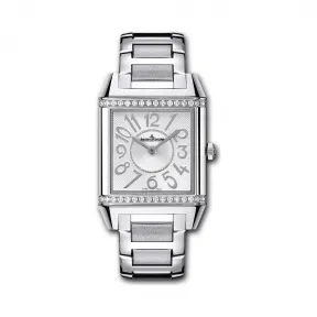 积家/Jaeger LeCoultre Reverso 翻转腕表系列  精钢镶钻，~36颗~0.55克拉 石英机芯 女表 Q70