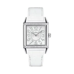 积家/Jaeger LeCoultre Reverso 翻转腕表系列  精钢镶钻，~36颗~0.55克拉 石英机芯 女表 Q70