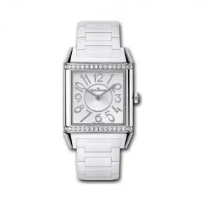 积家/Jaeger LeCoultre Reverso 翻转腕表系列  精钢镶钻，~36颗~0.55克拉 石英机芯 女表 Q70