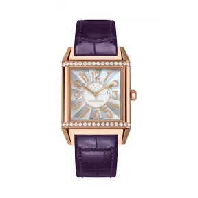 积家/Jaeger LeCoultre Reverso 翻转腕表系列  18k玫瑰金镶钻 自动机械机芯 女表 Q7042493