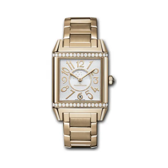 积家/Jaeger LeCoultre Reverso 翻转腕表系列  18k玫瑰金镶钻，~73颗~1.22 克拉 自动机械机芯