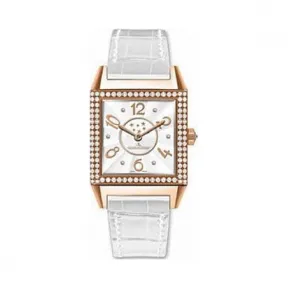 积家/Jaeger LeCoultre Reverso 翻转腕表系列  18k玫瑰金镶钻，~213颗，~3.5克拉 自动机械机芯