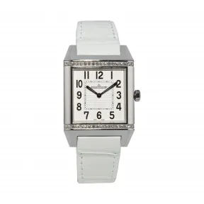 积家/Jaeger LeCoultre Reverso 翻转腕表系列  精钢镶钻，~40颗~0.65 克拉 石英机芯 女表 Q7