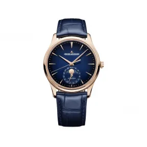 积家/Jaeger LeCoultre 男士玫瑰金自动上链腕表，Master Ultra Thin Moon超薄大师系列月相腕表Q1362580