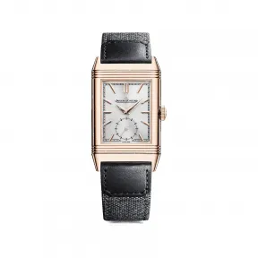 积家/Jaeger LeCoultre 45.6 x 27.4 MM 手动机械机芯 Reverso Tribute Small Seconds翻转系列小秒针手动上链玫瑰金款男士腕表Q7132521