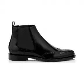 Jimmychoo/吉米周 黑色闪亮小牛皮靴子 ANGUSSNC010003