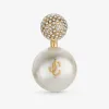 Jimmychoo/吉米周 AURI EARRING | 金色金属珍珠水晶耳环 AURIEARRINGJIQ0C9457