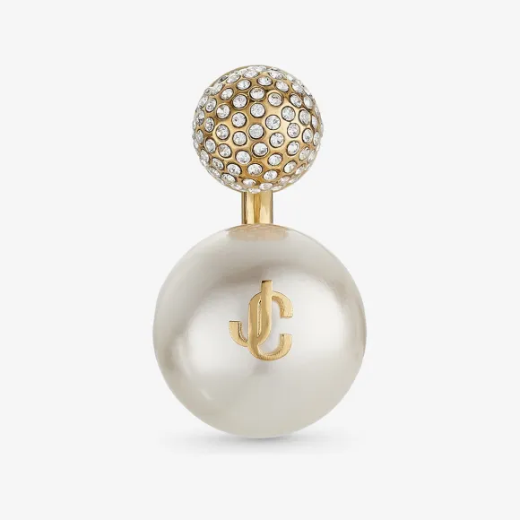 Jimmychoo/吉米周 AURI EARRING | 金色金属珍珠水晶耳环 AURIEARRINGJIQ0C9457