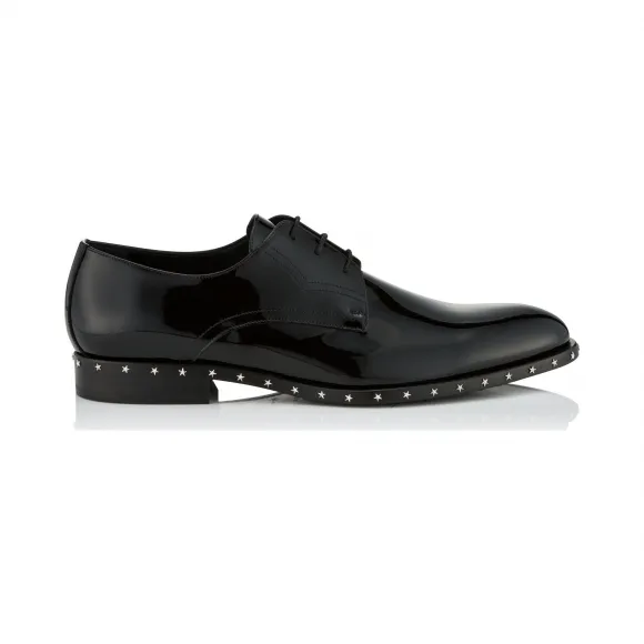 Jimmychoo/吉米周 黑色漆皮系带鞋  AXELPAT010003