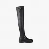 Jimmychoo/吉米周 BIKERIIOTKFLAT-黑色弹力无纺布及膝骑士靴 BIKERIIOTKFLATQOZ010003