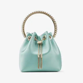 Jimmychoo/吉米周 BON BON | 烟绿色缎面水晶提手手提包 BONBONVKM035396