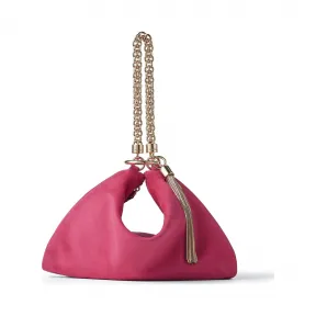 Jimmychoo/吉米周 粉色麂皮链条手拿包   CALLIESUE112274