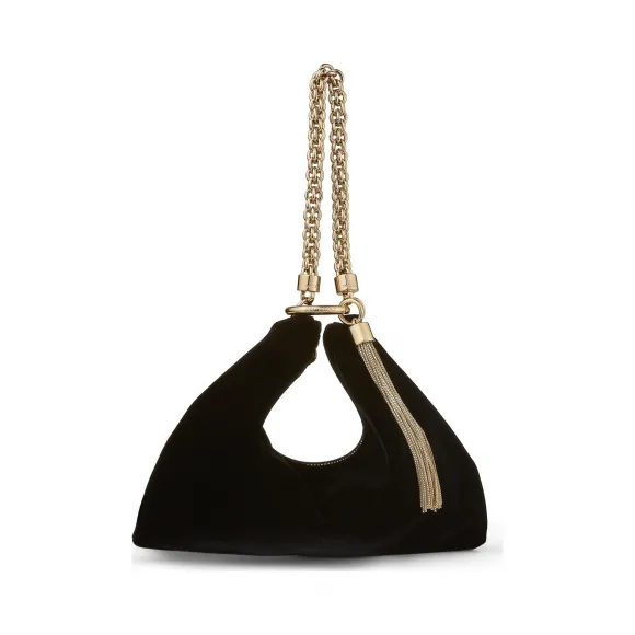 Jimmychoo/吉米周 黑色丝绒链条手拿包   CALLIEVEL010003