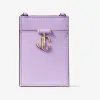 Jimmychoo/吉米周 CARD HOLDER WCHAIN卡夹-配链条肩带紫藤色漆皮卡夹 CARDHOLDERWCHAINPAT051549