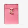 Jimmychoo/吉米周 CARD HOLDER WCHAIN卡夹-配链条肩带糖粉色漆皮卡夹 CARDHOLDERWCHAINPAT112562