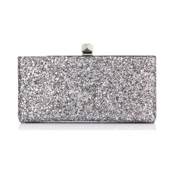 Jimmychoo/吉米周 星光粗粒闪粉方形推扣手拿包  CELESTESTAGRR0046