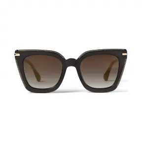 Jimmychoo/吉米周 玫瑰金色金属镜框灰色反光镜面猫眼太阳眼镜  CIARAGS52EEIB0C6197