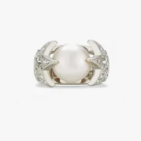 Jimmychoo/吉米周 CrystalStarRing-施华洛世奇水晶、星星和珍珠饰银色金属戒指 CRYSTALSTARRINGXYY0C9458