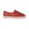 Jimmychoo/吉米周 红色激光打孔绒面革帆布鞋 DAWNLKP060016