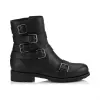 Jimmychoo/吉米周 黑色粒面皮革平底靴 DAWSONFLATGNL010003