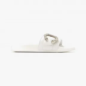 Jimmychoo/吉米周 FALLON-白色水晶扣凉拖鞋 FALLONAYU0C9039