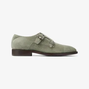Jimmychoo/吉米周 FINNION MONKSTRAP | 鼠尾草青色立绒绒面革僧侣系带鞋 FINNIONMONKSTRAPSVV035402